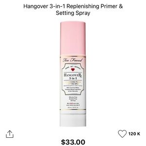 Too Faced Hangover 3-in-1 Setting Spray and Primer